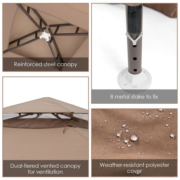 Socorro 3M X 3M Outdoor Canopy Gazebo w/Mosquito Netting