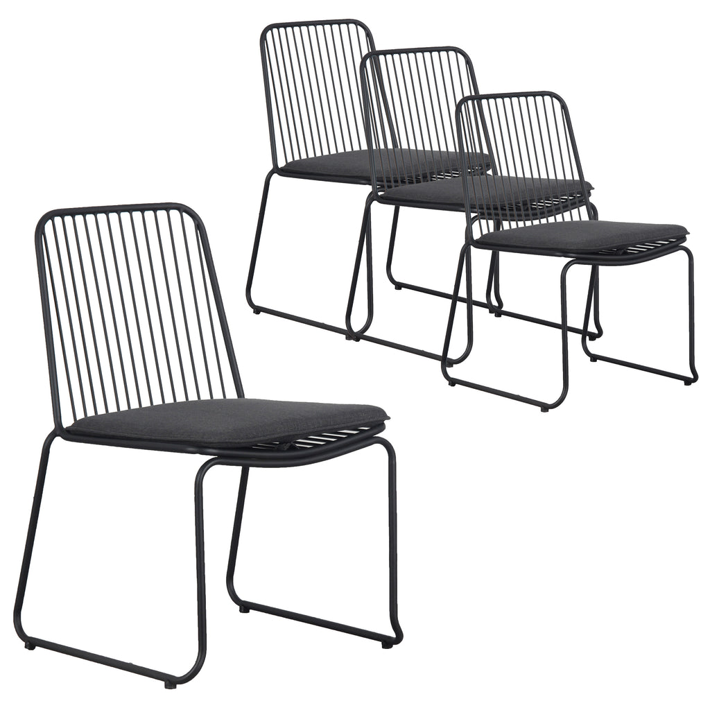Monserrat 4 Seater Aluminium Dining Table & Chair Set