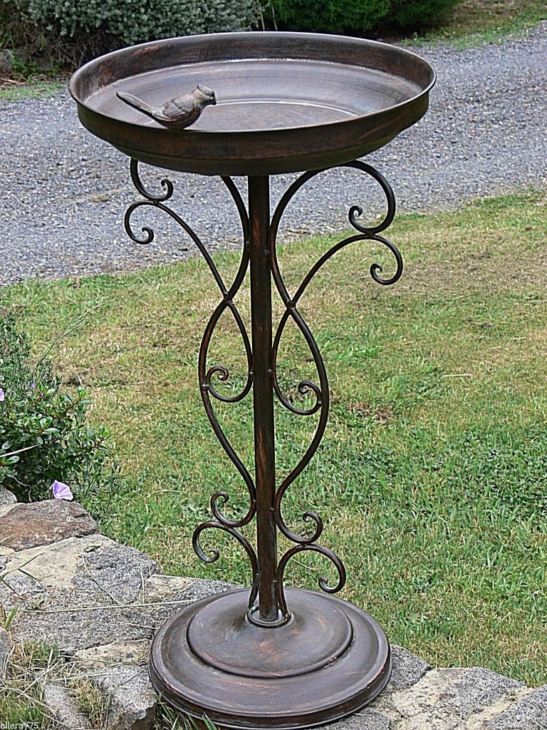 Marais French Antique Style Bird Feeder/Bath. Brown
