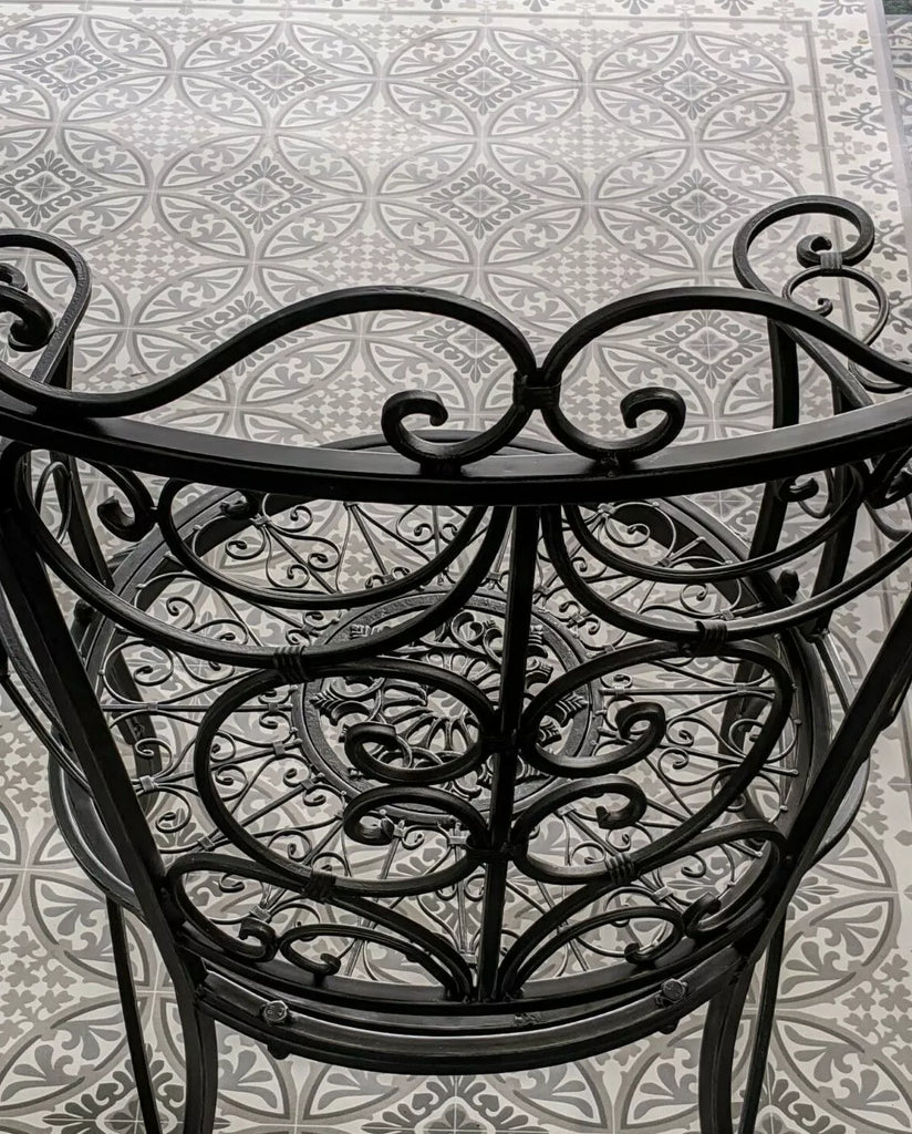 Moulins Wrought Iron Garden Armchair - Black Silver