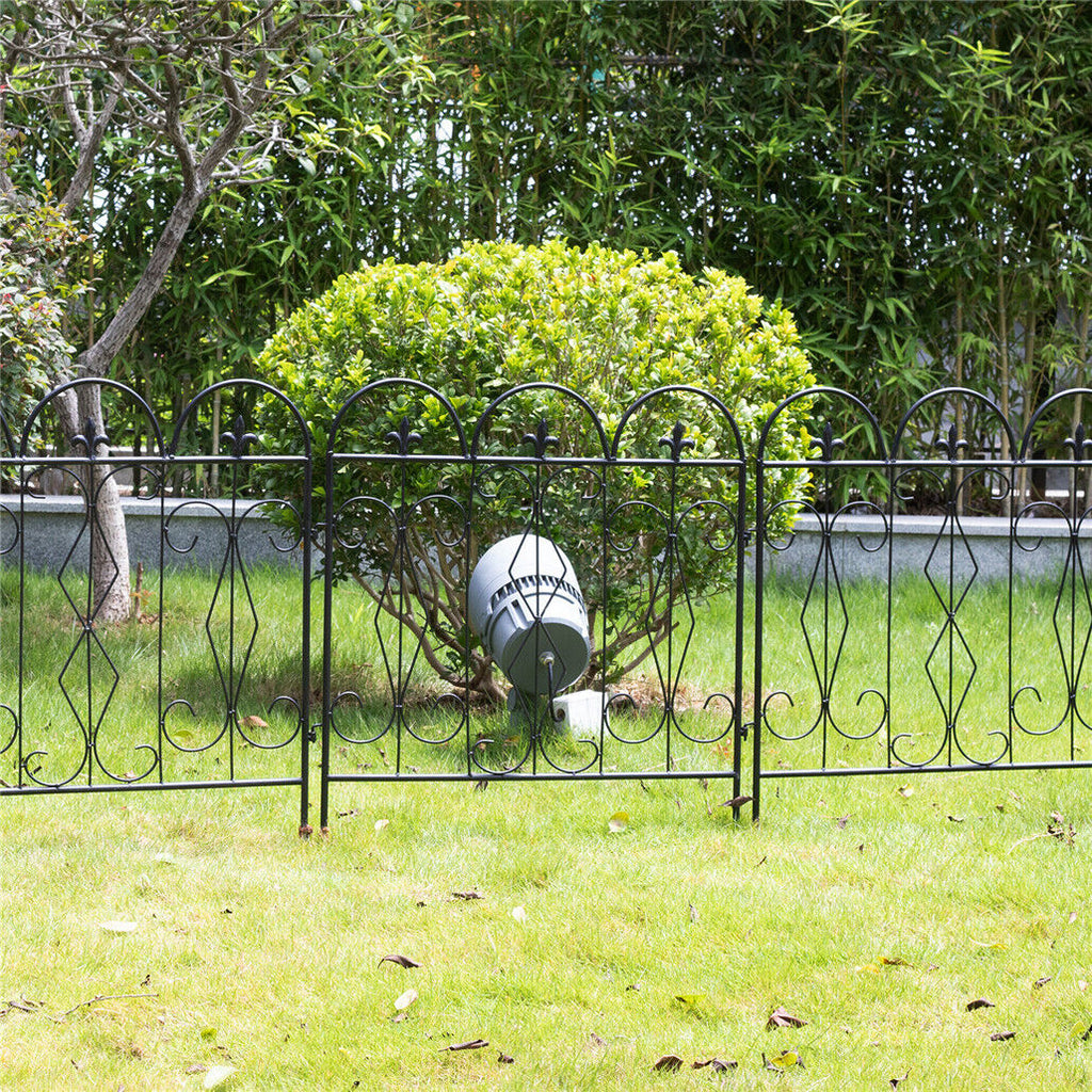 Villa Folding Metal Garden Fence - 5 Panels. White or Black