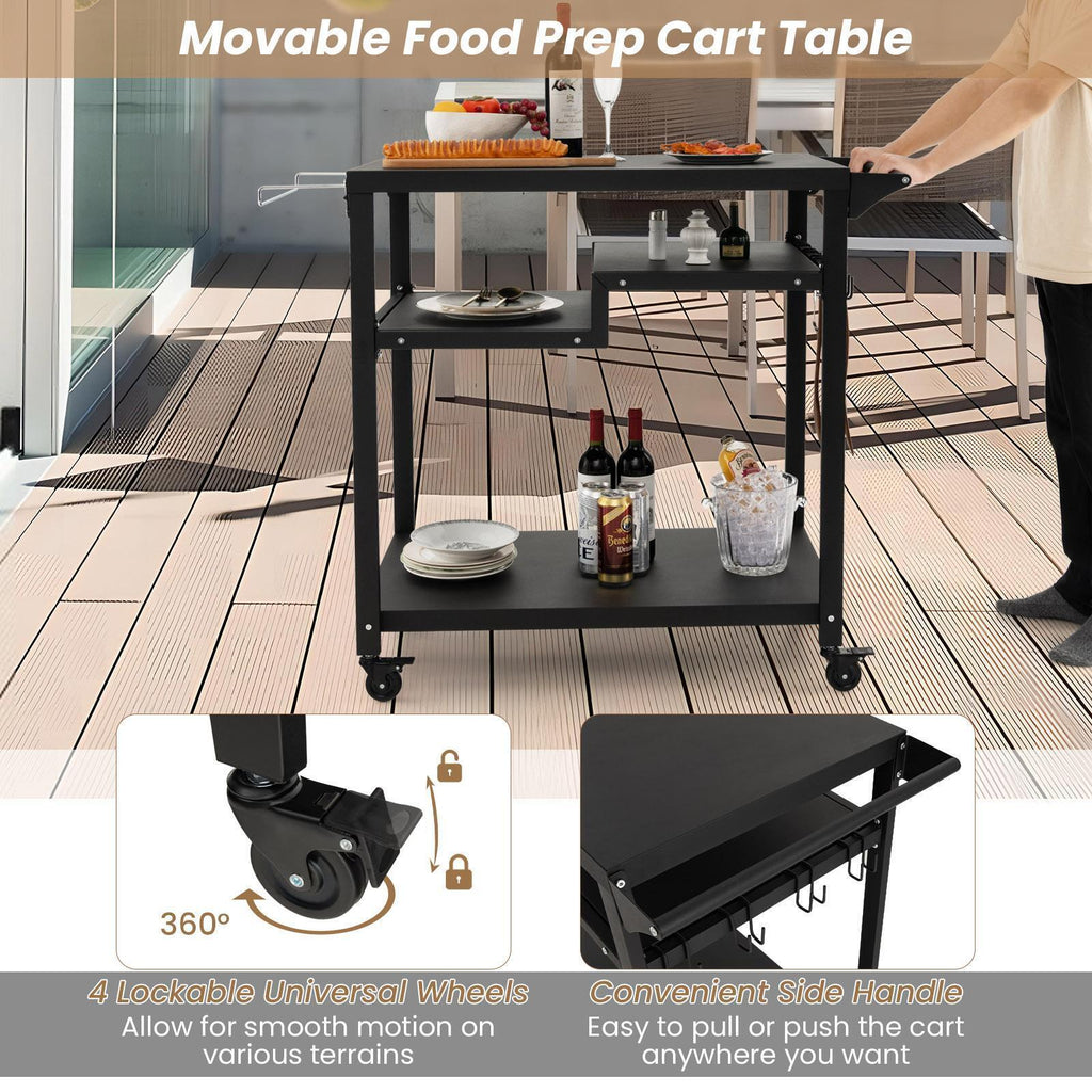 Zesta Moveable Outdoor Grill Cart