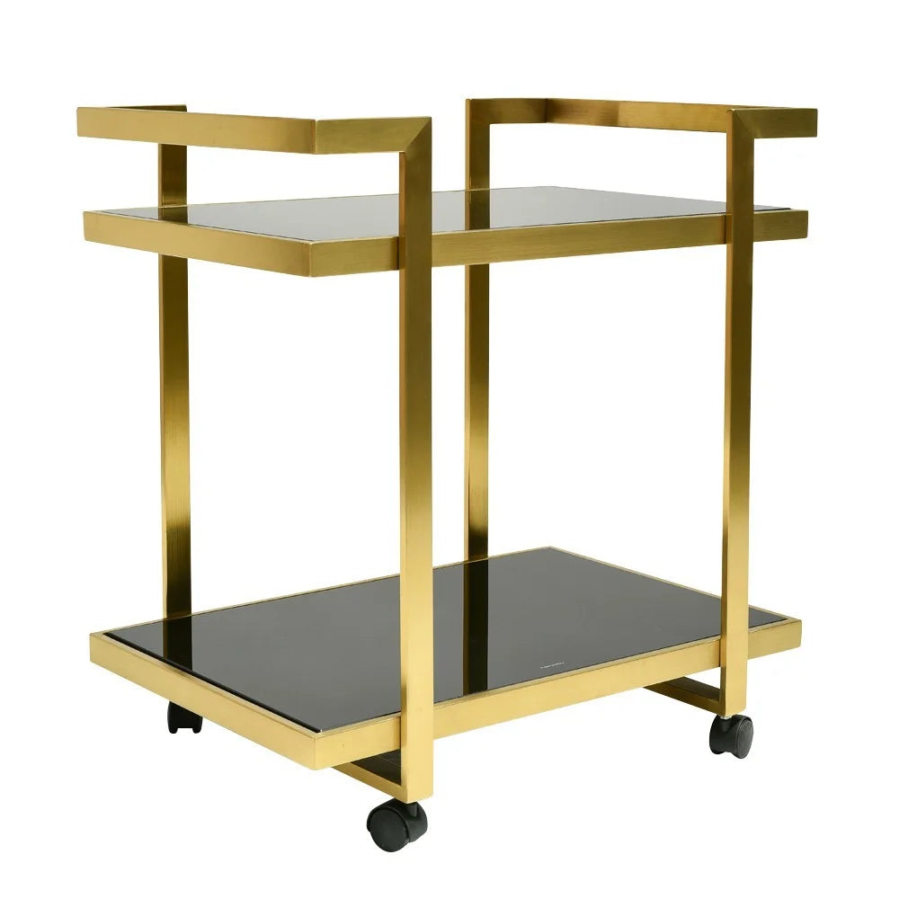 Allegra Gold Stainless Steel & Glass Bar Cart