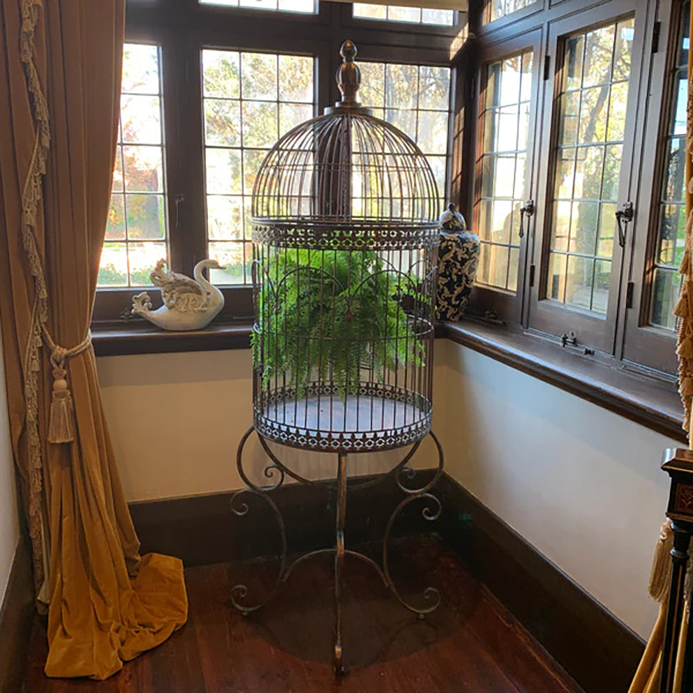 Loretta Ornamenta Birdcage Antique Verdi Bronze - 60x60x194cm high