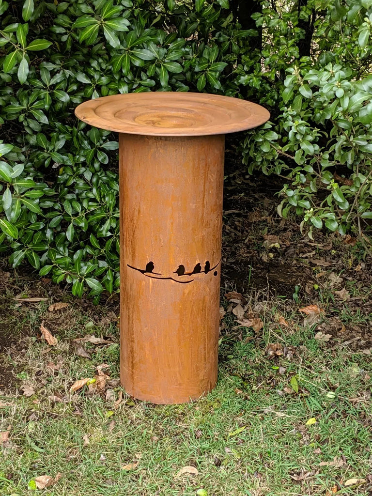 Saint Floret Bird Bath/Feeder. 80cm. Rust