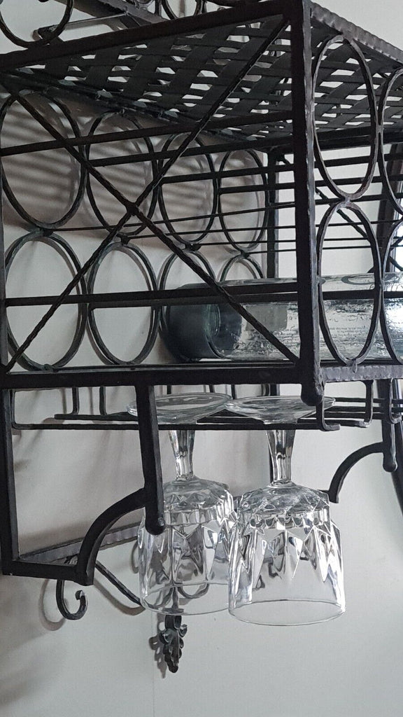 Margaux Wrought Iron Wine Rack - Antique Brown
