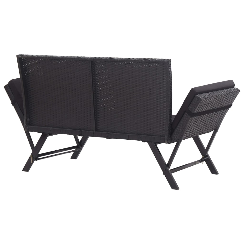 Odillon Convertible Polyrattan Garden Bench/Day Bed