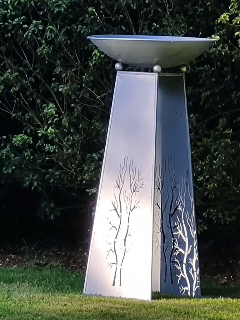 Salome White Silver Planter - 117cmh