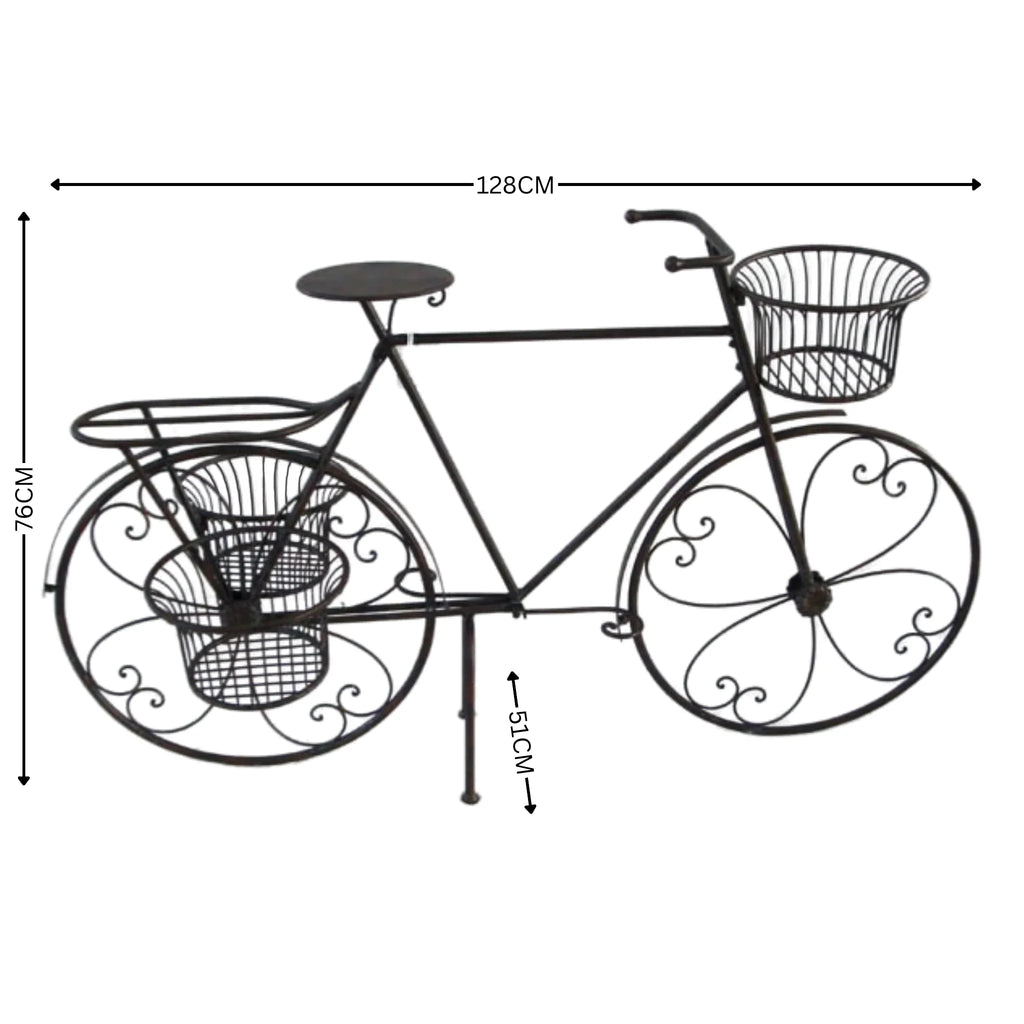 Tiburon Bicycle Planter – Brown or Cream