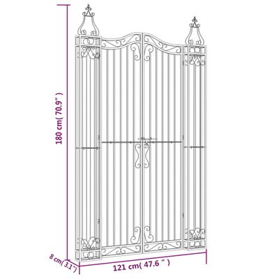 Rinji Ornamental Garden Gate - Wrought Iron  5 Sizes