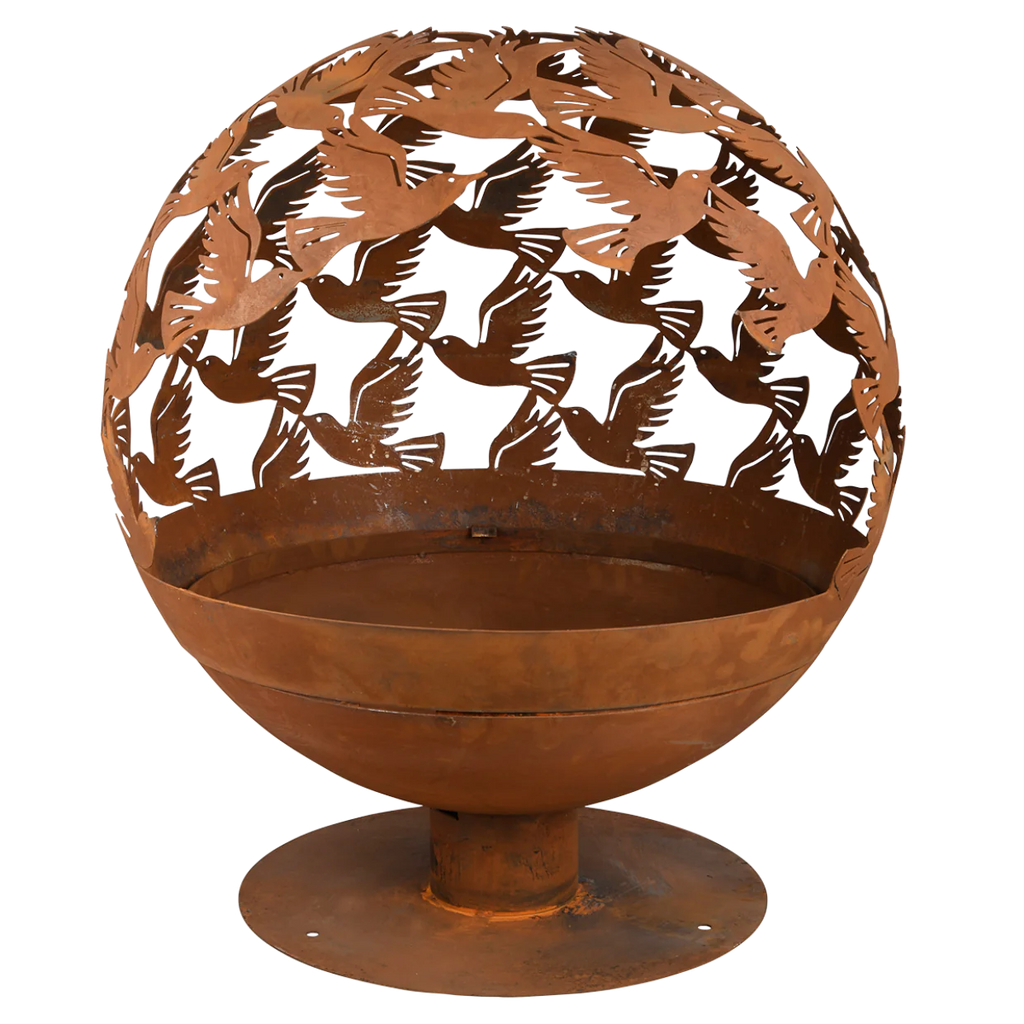 San Clemente Pre-Rusted Laser Cut Fireball – Bird Design