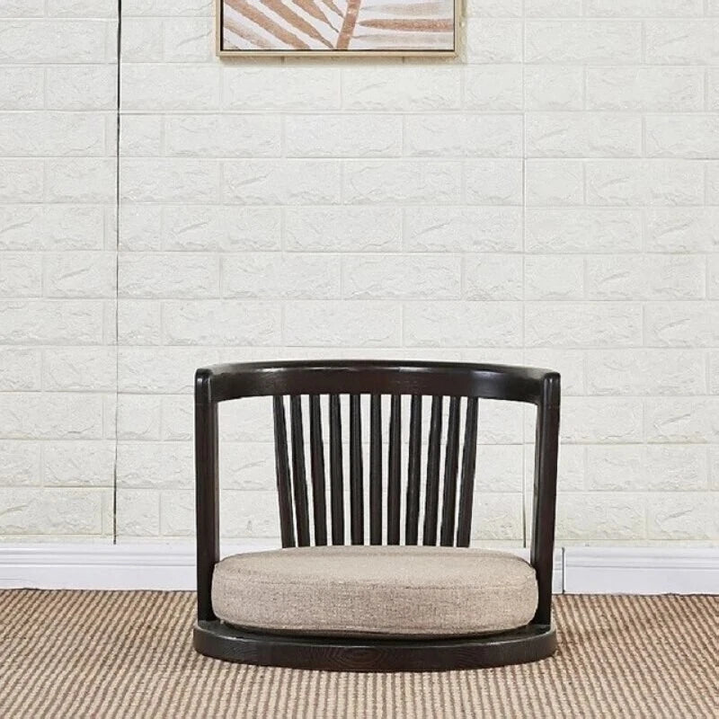 Oska Traditional Zaisu Meditation Chair with Armrests, Back Support