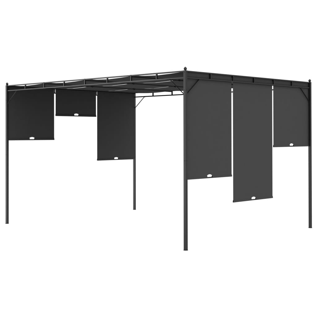 Avezzano Garden Gazebo/Patio Sunshade with Side Curtain 4x3x2.25m