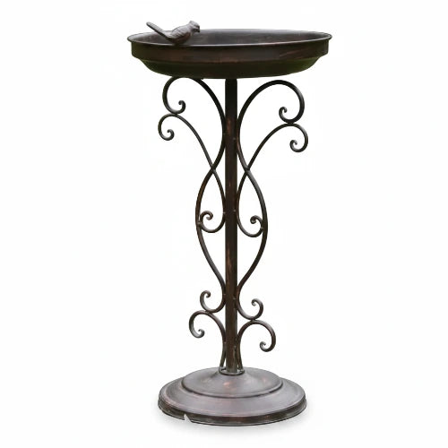 Aurora Bird Feeder/Bath - French Antique Style Brown
