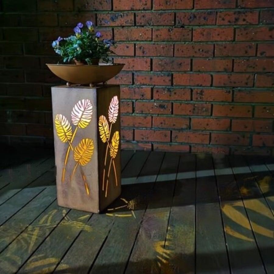 OOS Elise Metal Planter & Bird Feeder w/LED Lamp
