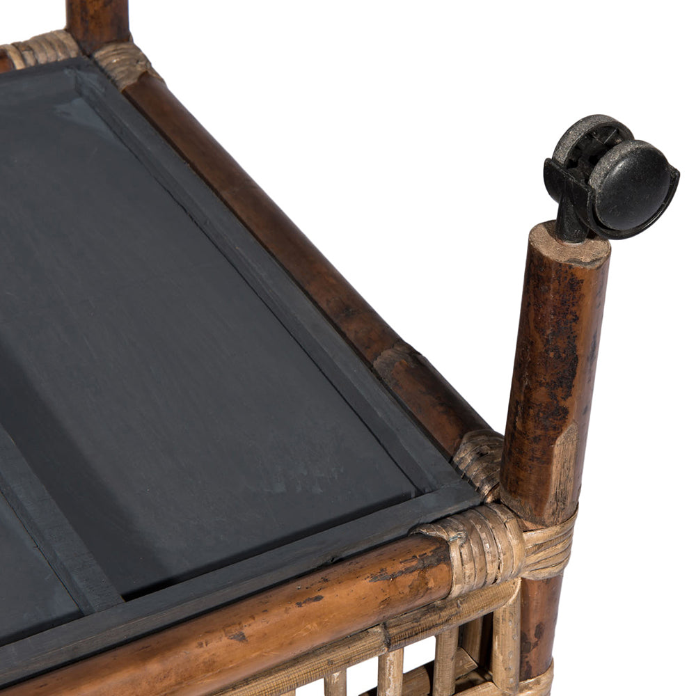 Lucca Rattan & Bamboo Tea Cart