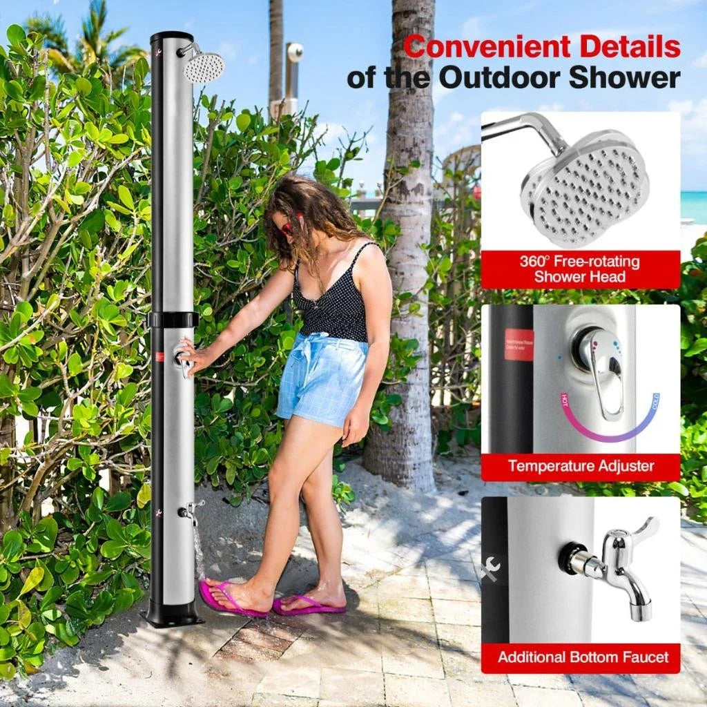 Riviera Solar Heated Shower 38L Height 218cm Max 60℃