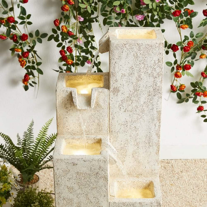 Ardara 4-Tier Modern Fountain - Sandstone Effect