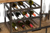 Molise Industrial Style Wooden Bar Cart w/Wine Bottle Rack