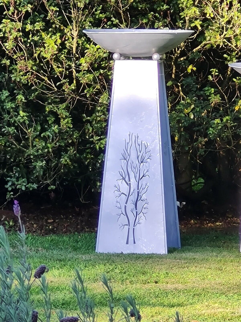 Salome White Silver Planter - 117cmh