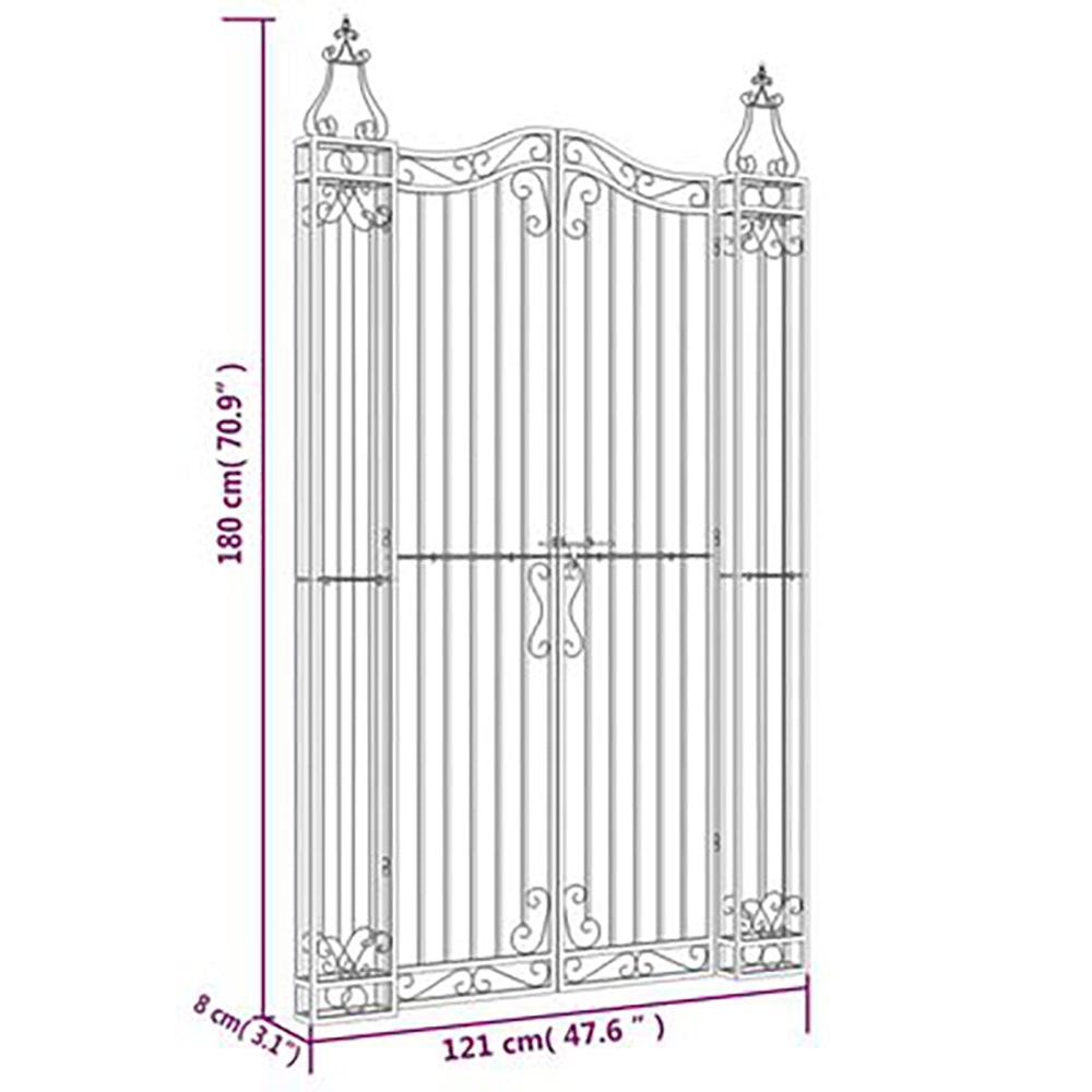 Rinji Elegant Ornamental Wrought Iron Garden Gate - 5 Sizes