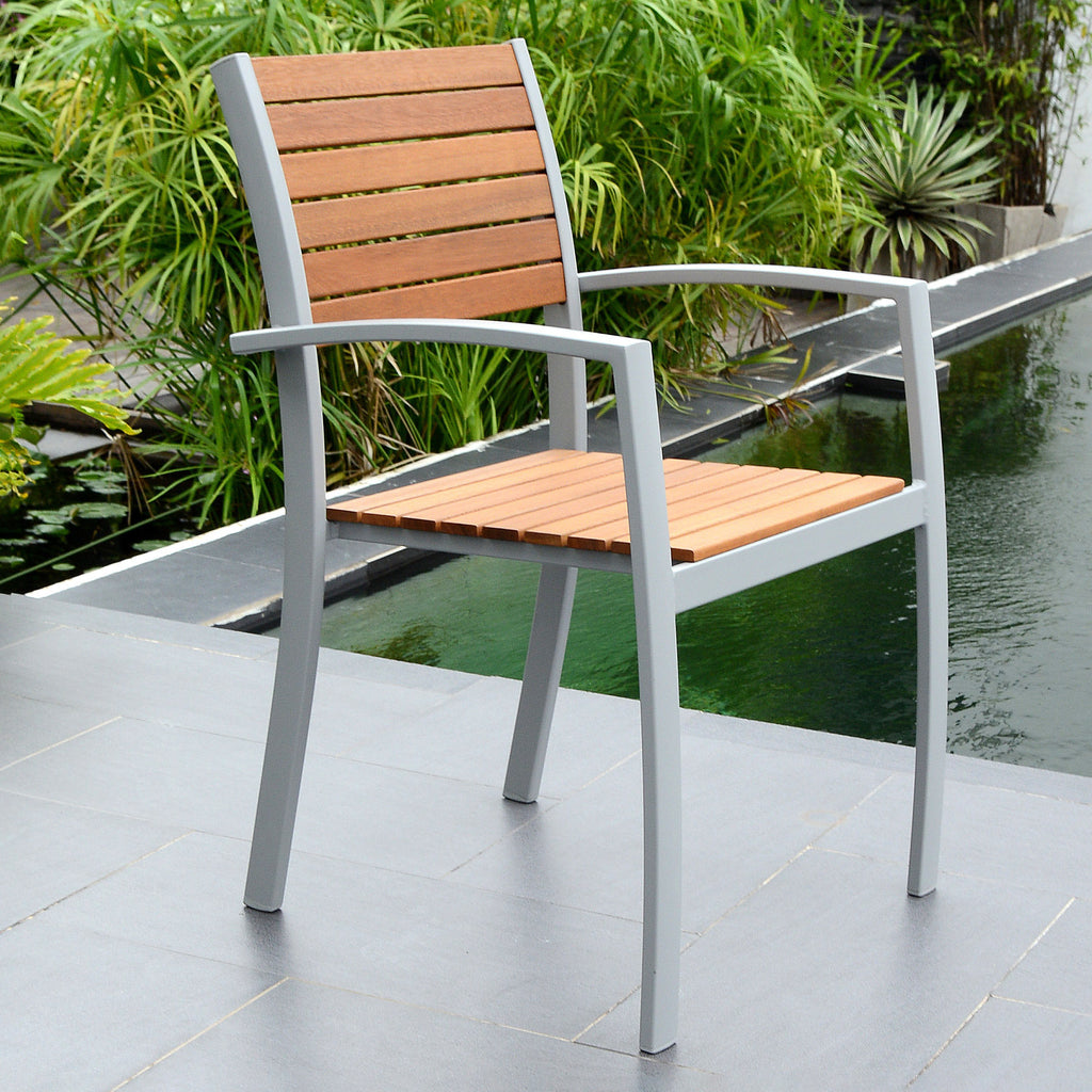 Piave 6 Seater Natural Eucalyptus Wood Dining Set