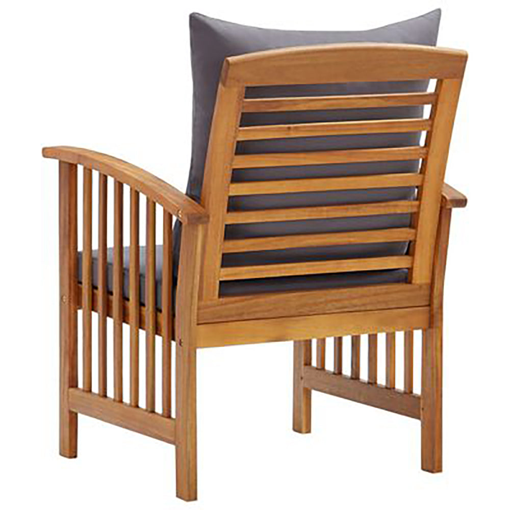 Brando et of 2 Solid Acacia Garden Chairs w/Cushions