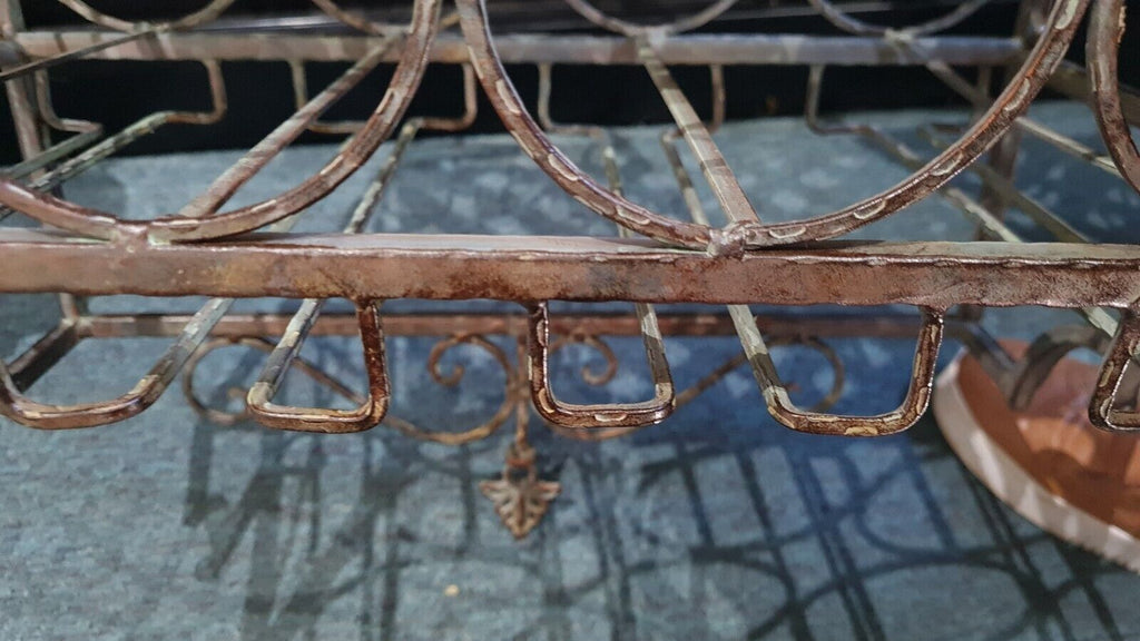 Margaux Wrought Iron Wine Rack - Antique Brown