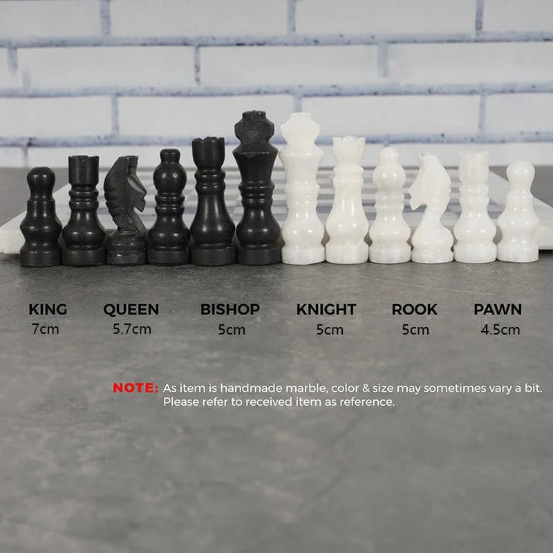 Archaia Marble Chess Set, 30cm, White / Black
