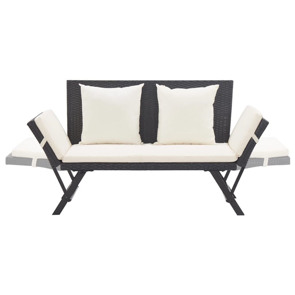 Odillon Convertible Polyrattan Garden Bench/Day Bed