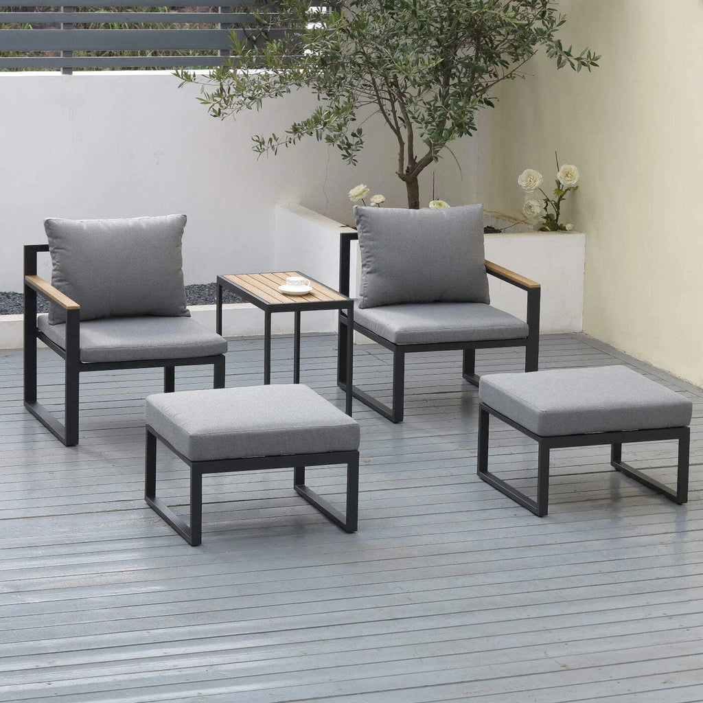 Sanovo 5-Piece Charcoal Outdoor Patio Set