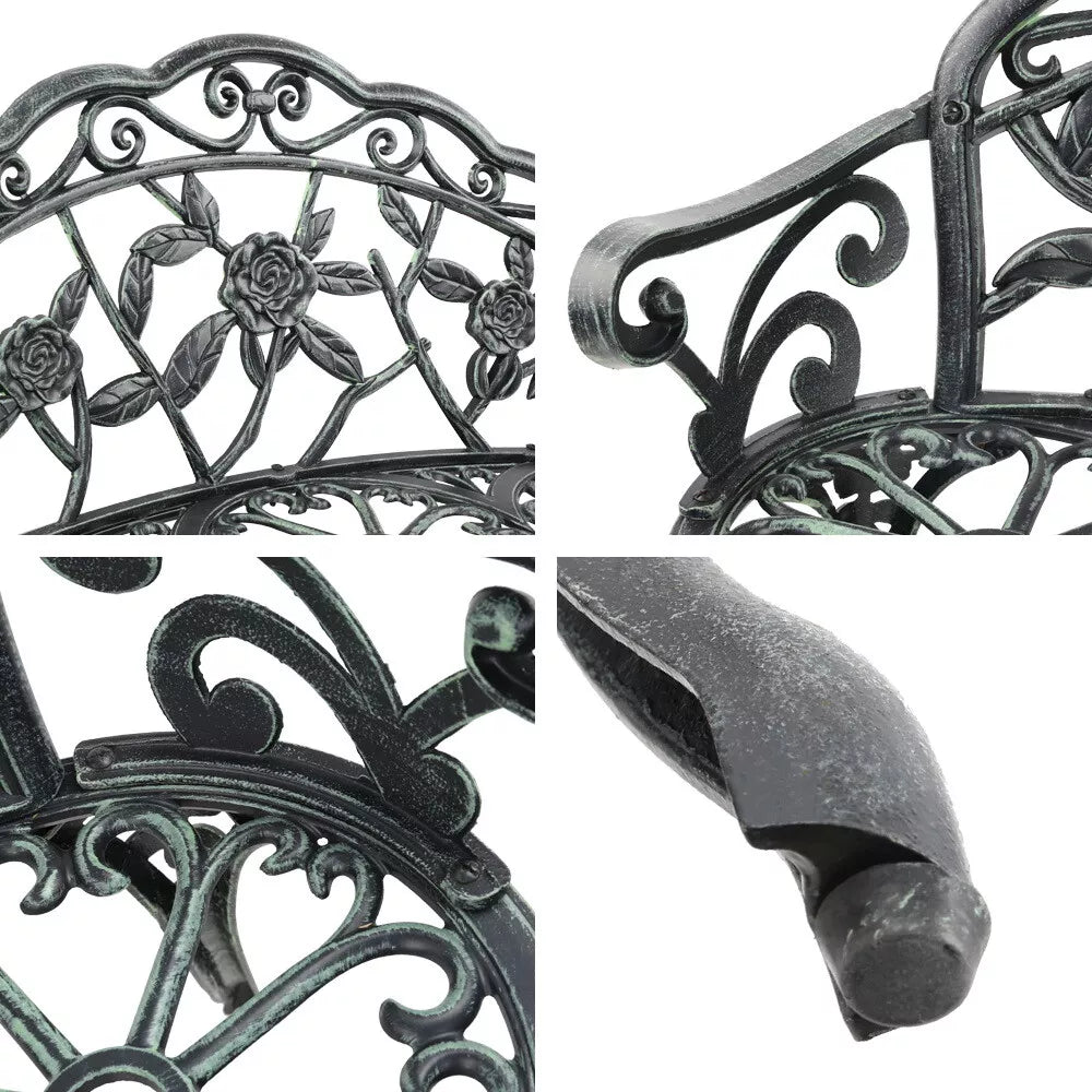 Oriana Cast Iron Garden Bench Seat 100cm - Vintage Green