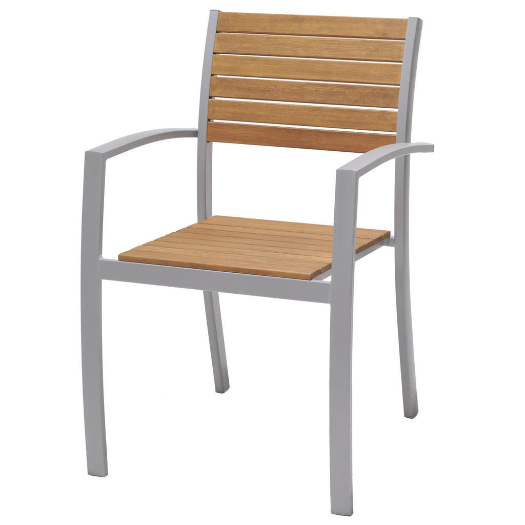 Piave 6 Seater Natural Eucalyptus Wood Dining Set