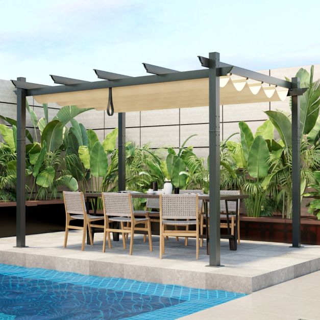 Bergamo Pergola with Retractable Canopy Cover