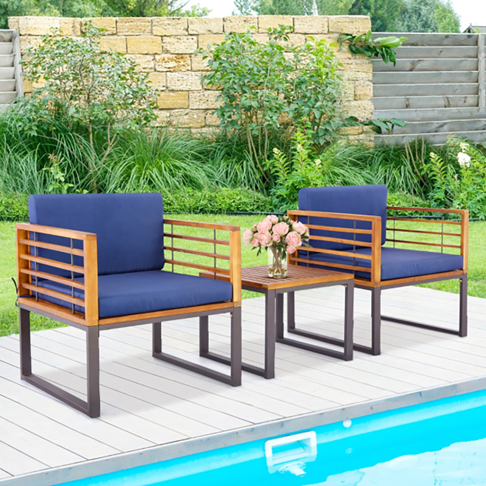Eira Outdoor Conversation Set w/Cushioned Armchairs