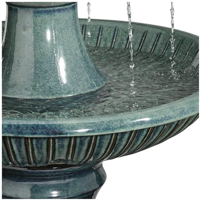 Imola Slate Blue 3-Tier Ceramic Water Fountain. 115cm