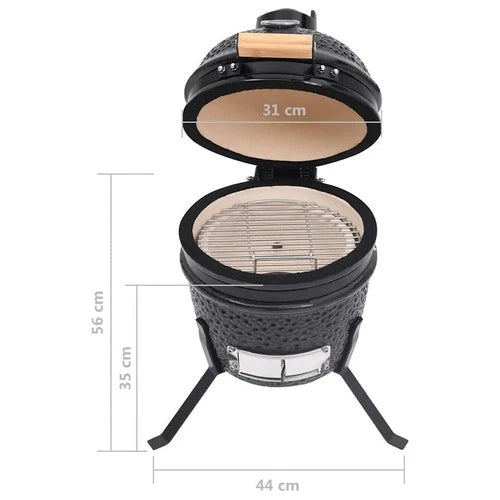 2-in-1 Ceramic Kazuo Portable Barbecue Grill/Smoker