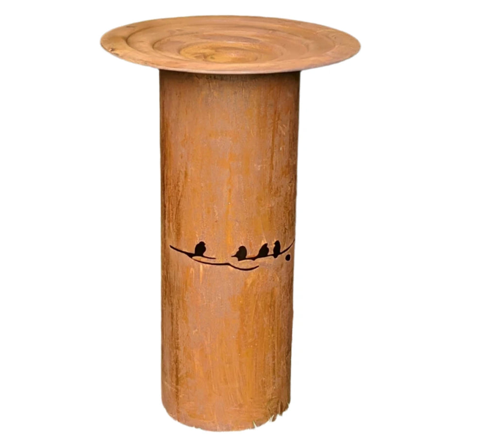 Saint Floret Bird Bath/Feeder. 80cm. Rust