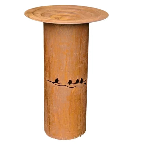 Saint Floret Bird Bath/Feeder. 80cm. Rust