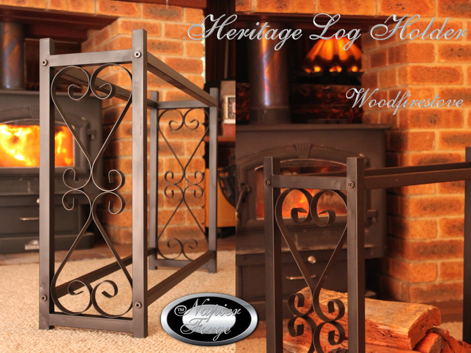 Cast Iron Firewood Storage Rack/Wood Log Holder
