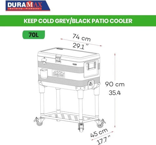 Odeon 70LRolling Patio/Cooler Beverage Cart