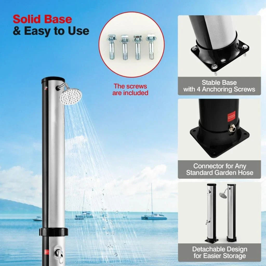 Riviera Solar Heated Shower 38L Height 218cm Max 60℃