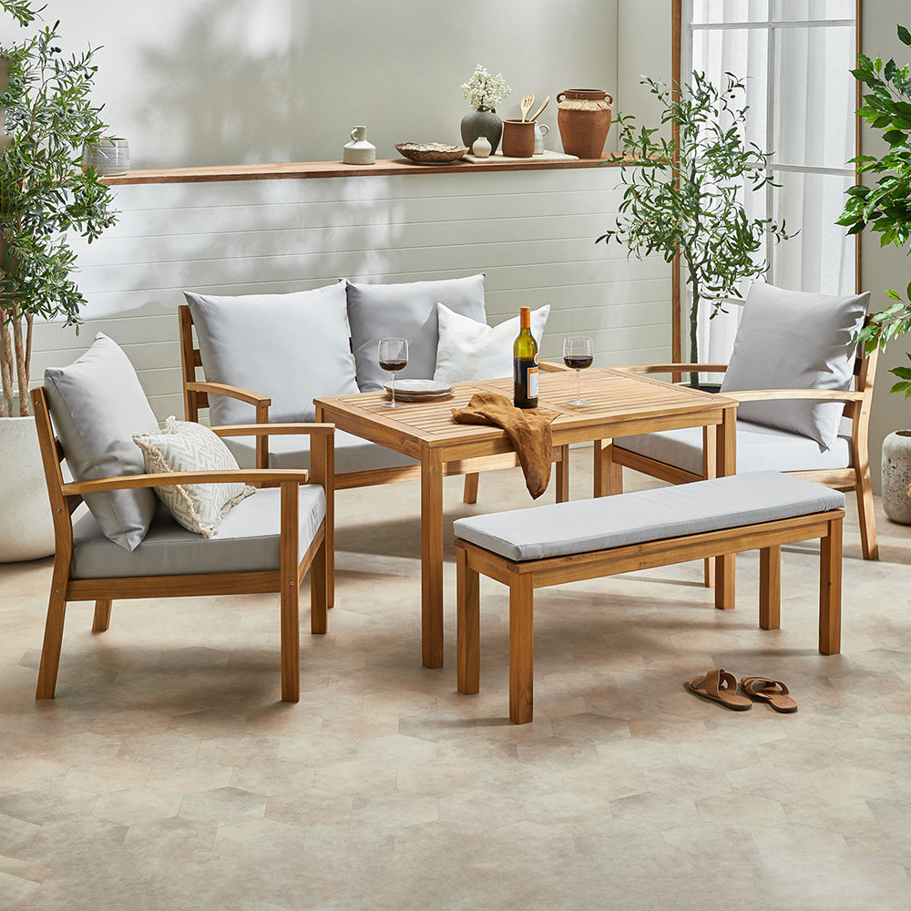 Cipriano 6 Person Outdoor Lounge Dining Set