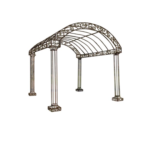 Marceline Garden Gazebo - White, Rustic Brown