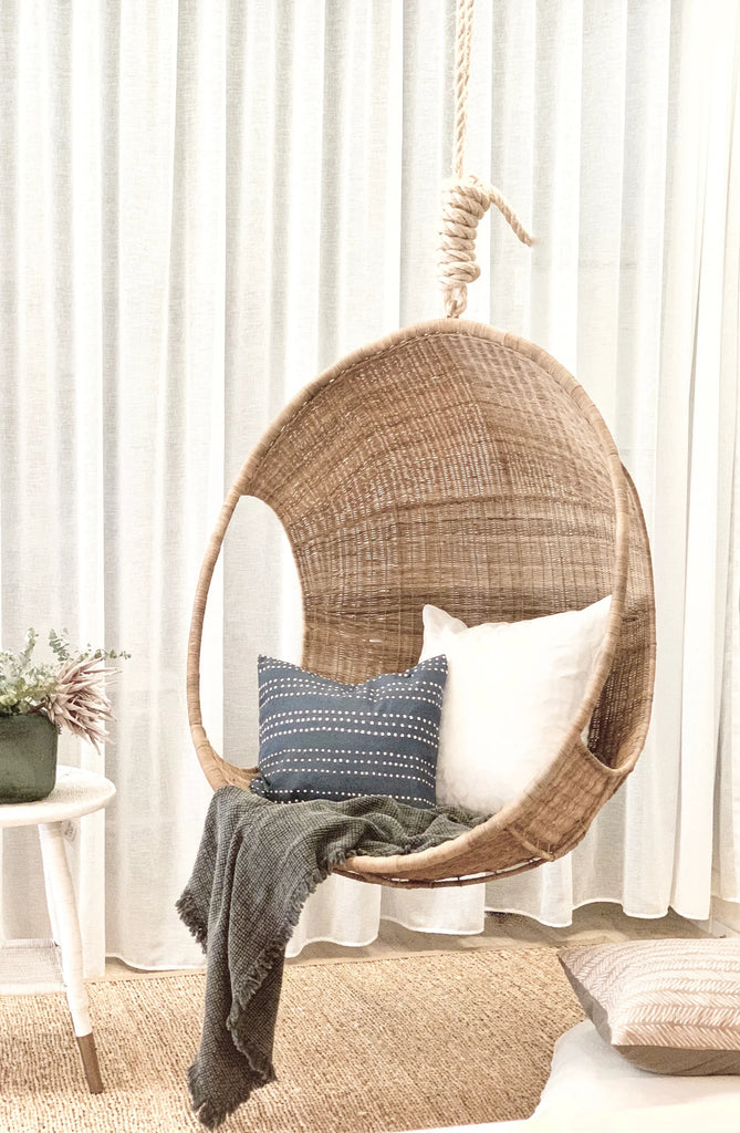 Fahari Hanging Pod Woven Cane Chair