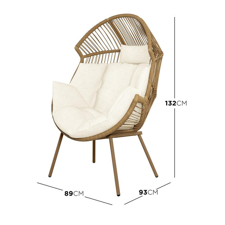 Liliana PE Rattan Outdoor Egg Chair w/ Stool
