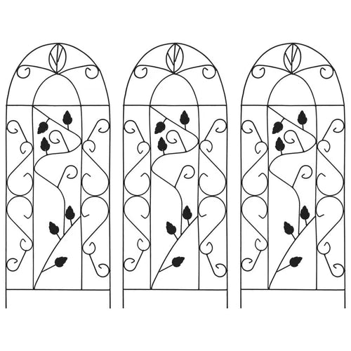 Evangeline Iron Plant Climbing Racks. 2 Designs. 3 pcs. Black 40x100 cm Iron