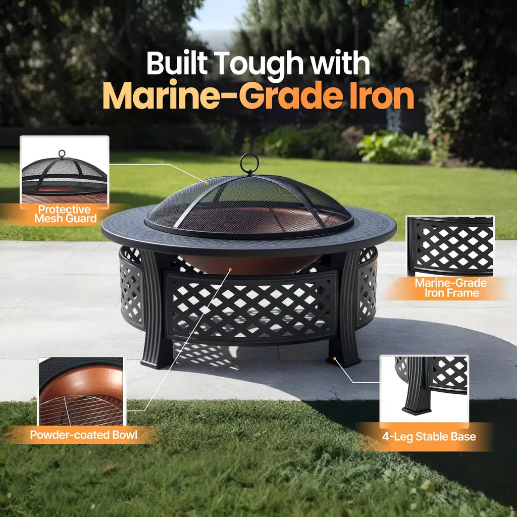 Fiera Ember Ring - 2 in 1 Fire Pit & BBQ