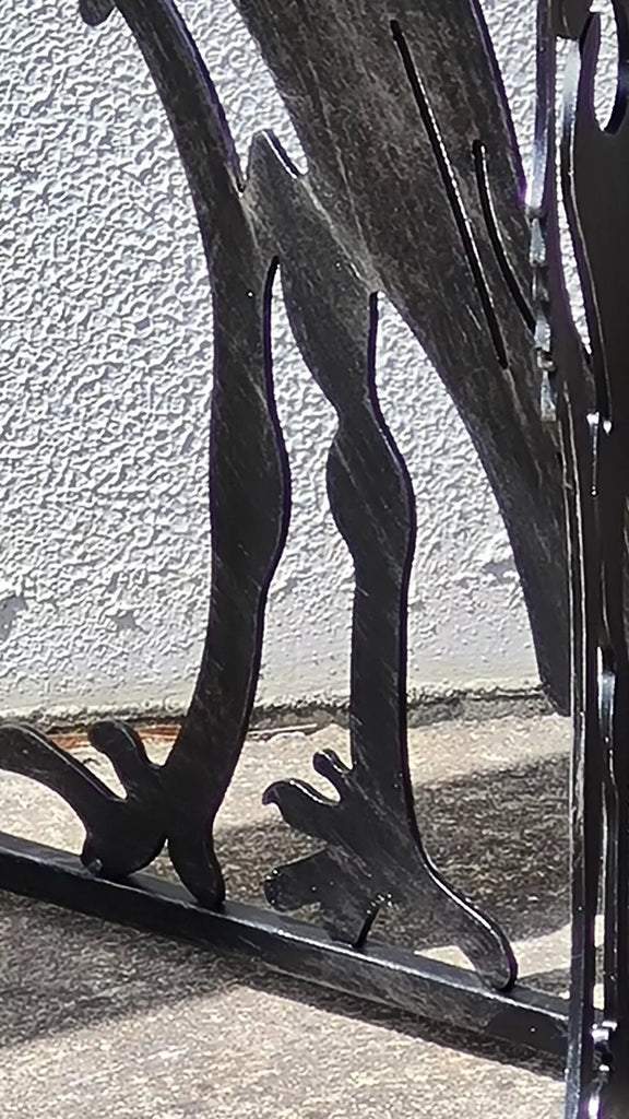 Aquitaine Large Ibis Heron Feeder/Bath. Black Silver. 70cm