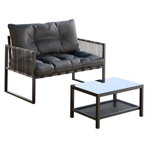 Benita 2 Seater Outdoor Lounge Set w/Table